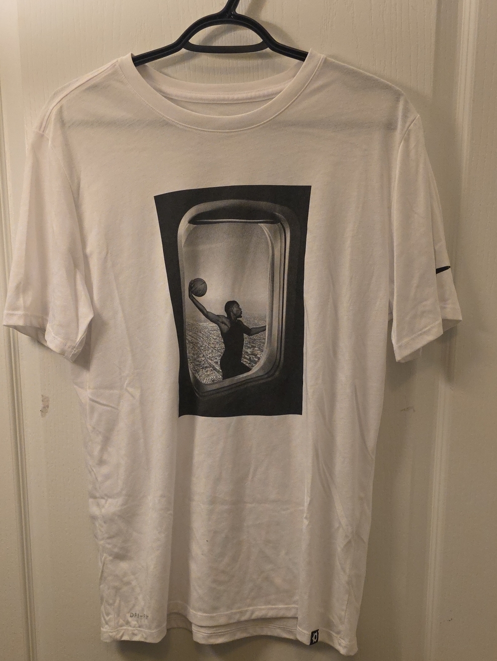 Jordan White Short-Sleeve Tee with Black Photo Graphic
